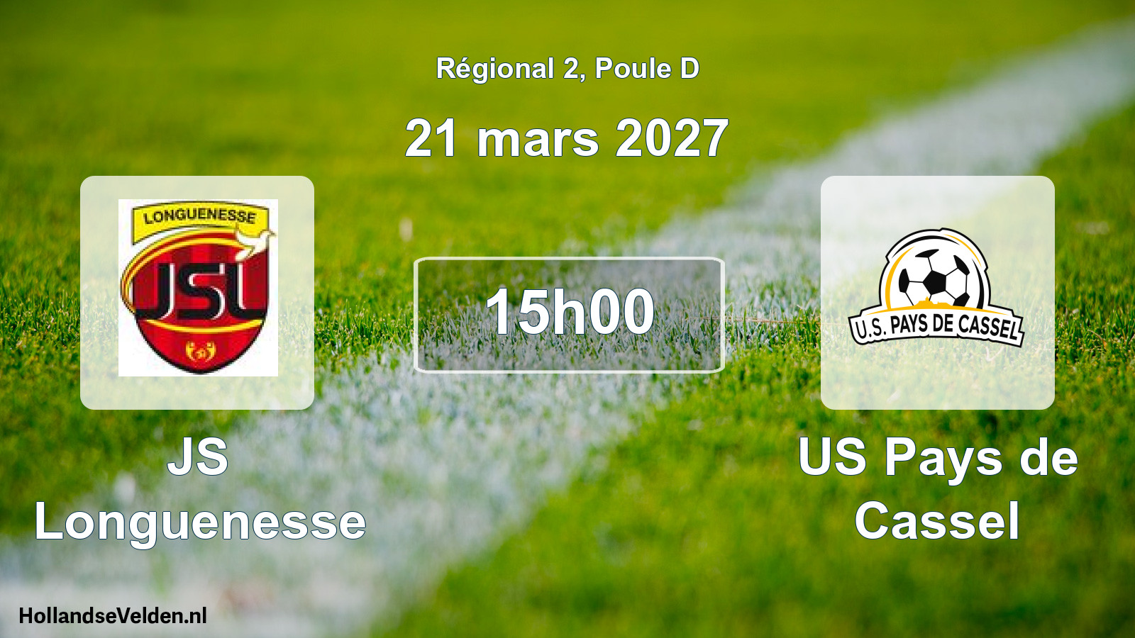 Match programmé: JS Longuenesse - US Pays de Cassel (21 mars 2027)