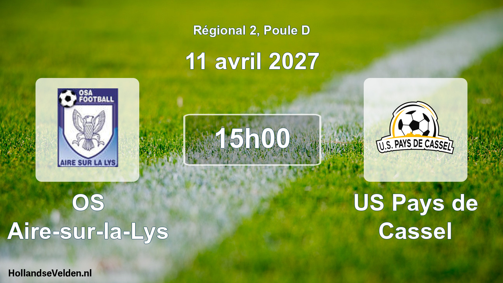 Match programmé: OS Aire-sur-la-Lys - US Pays de Cassel (11 avril 2027)