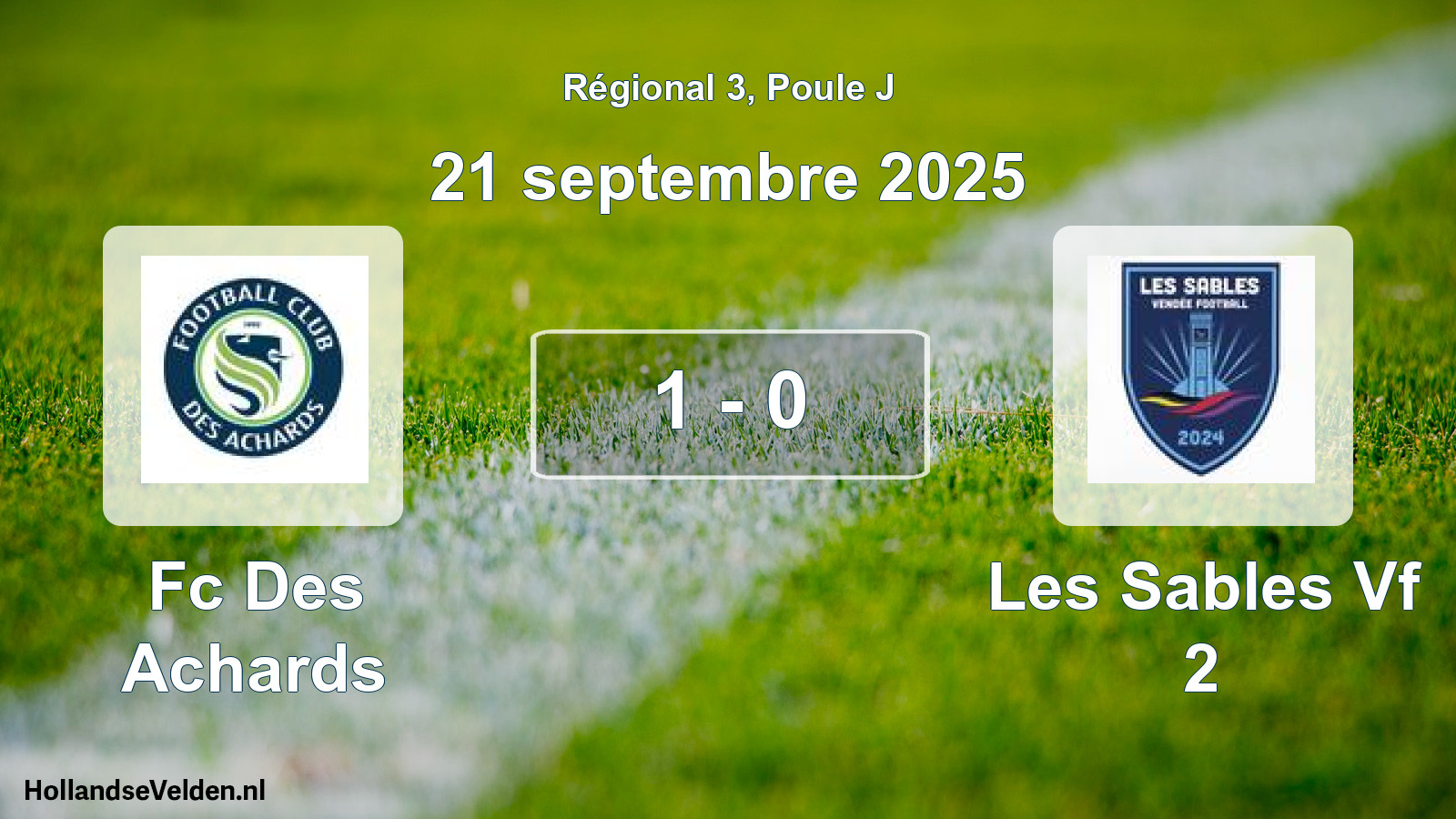 Total number of matches played: Fc Des Achards - Les Sables Vf 2 1 - 0 (21 September 2025)