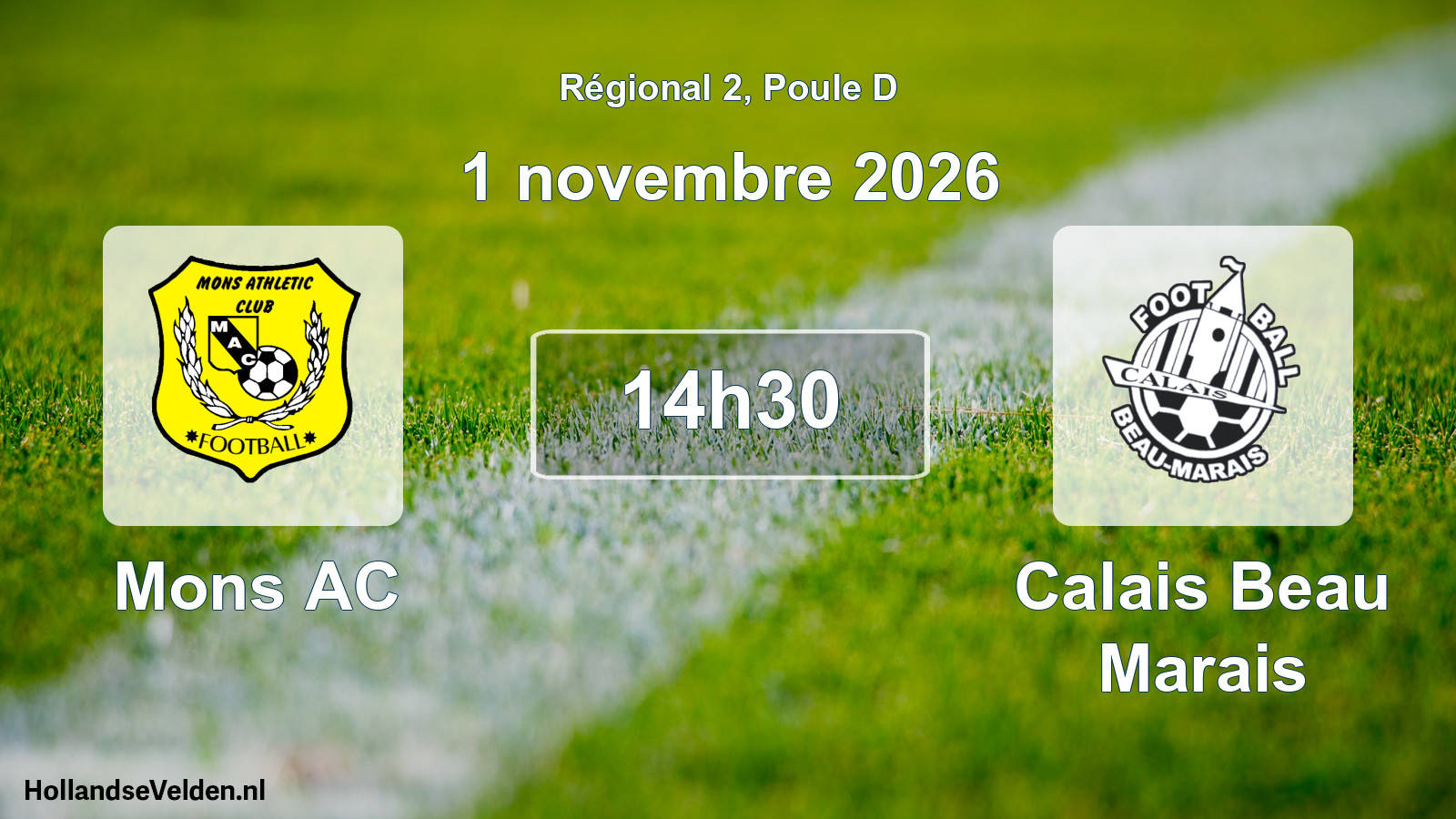 Scheduled Match: Mons AC - Calais Beau Marais (1 November 2026)
