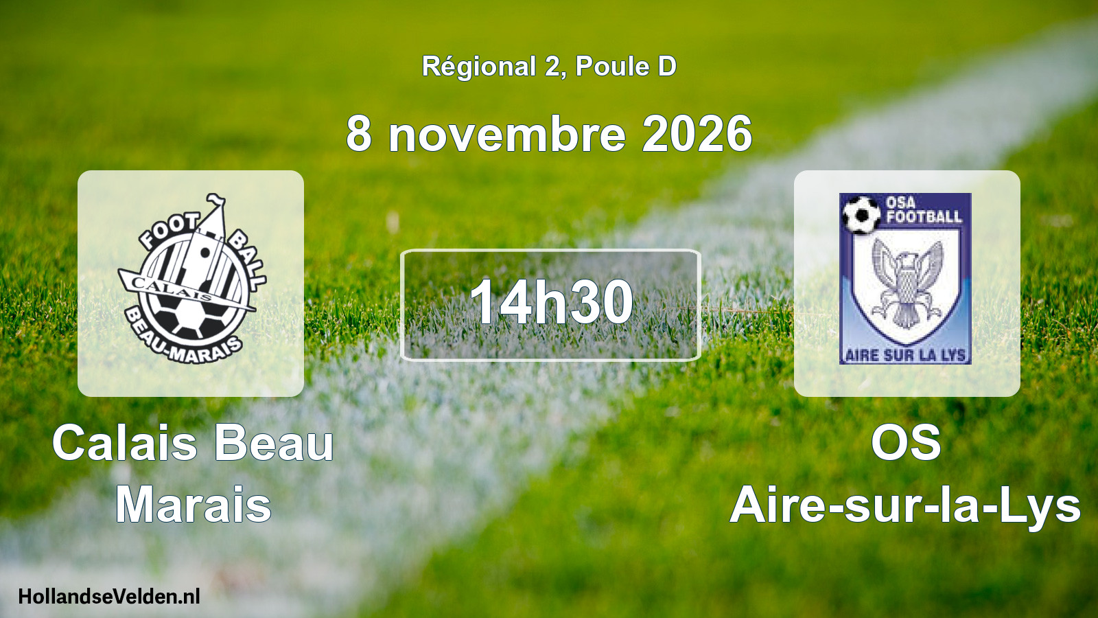 Scheduled Match: Calais Beau Marais - OS Aire-sur-la-Lys (8 November 2026)