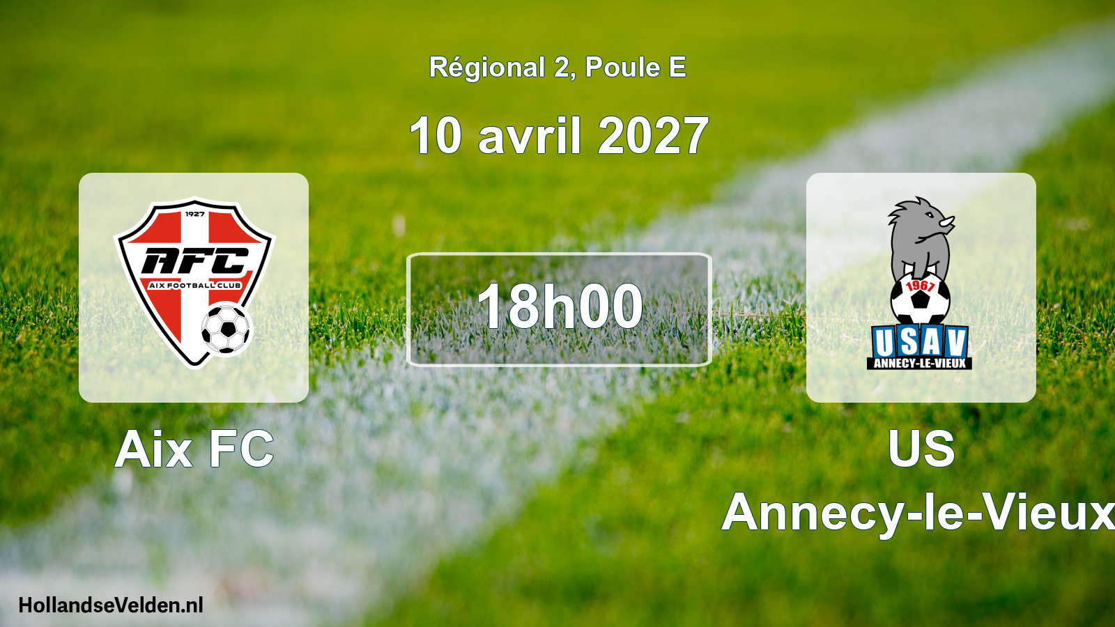 Match programmé: Aix FC - US Annecy-le-Vieux (10 avril 2027)