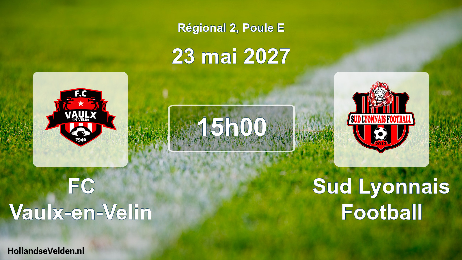 Match programmé: FC Vaulx-en-Velin - Sud Lyonnais Football (23 mai 2027)