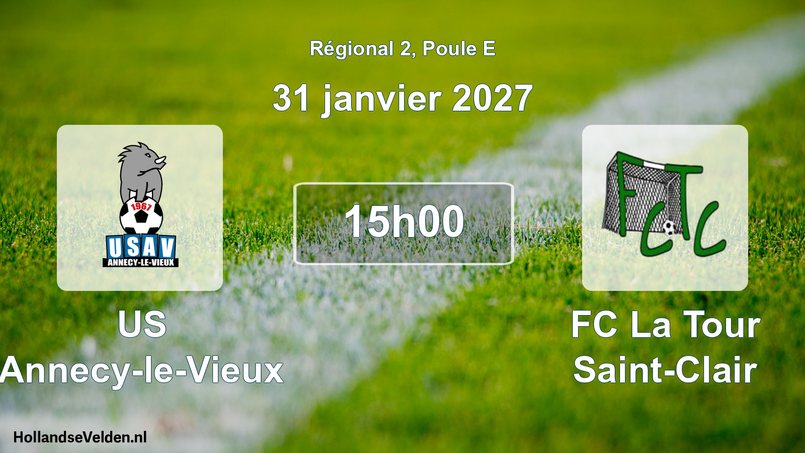Scheduled Match: US Annecy-le-Vieux - FC La Tour Saint-Clair (31 January 2027)