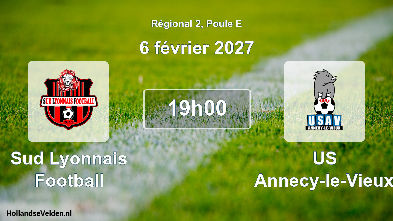 Scheduled Match: Sud Lyonnais Football - US Annecy-le-Vieux (6 February 2027)