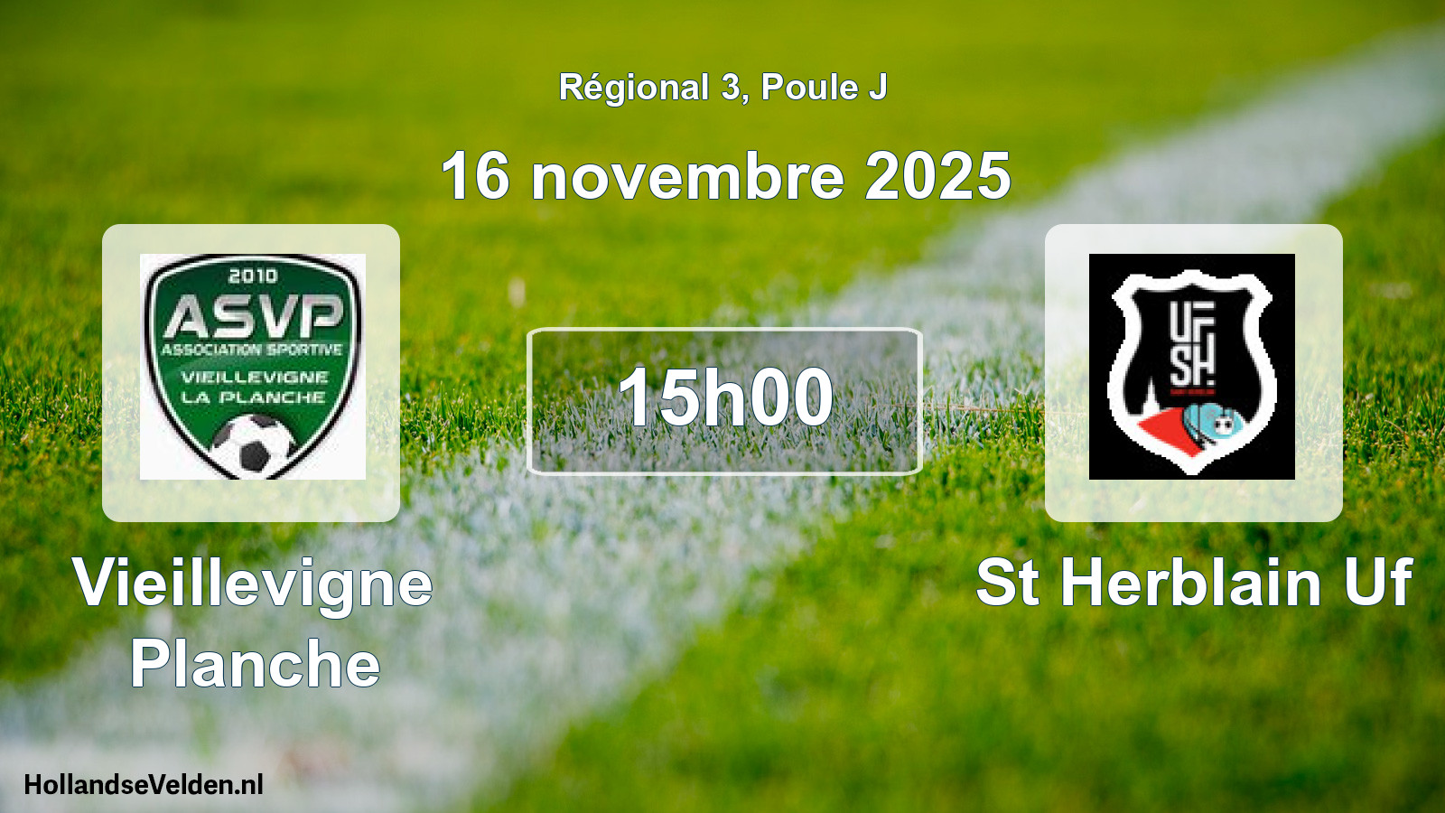 Geplande wedstrijd: Vieillevigne Planche - St Herblain Uf (16 november 2025)