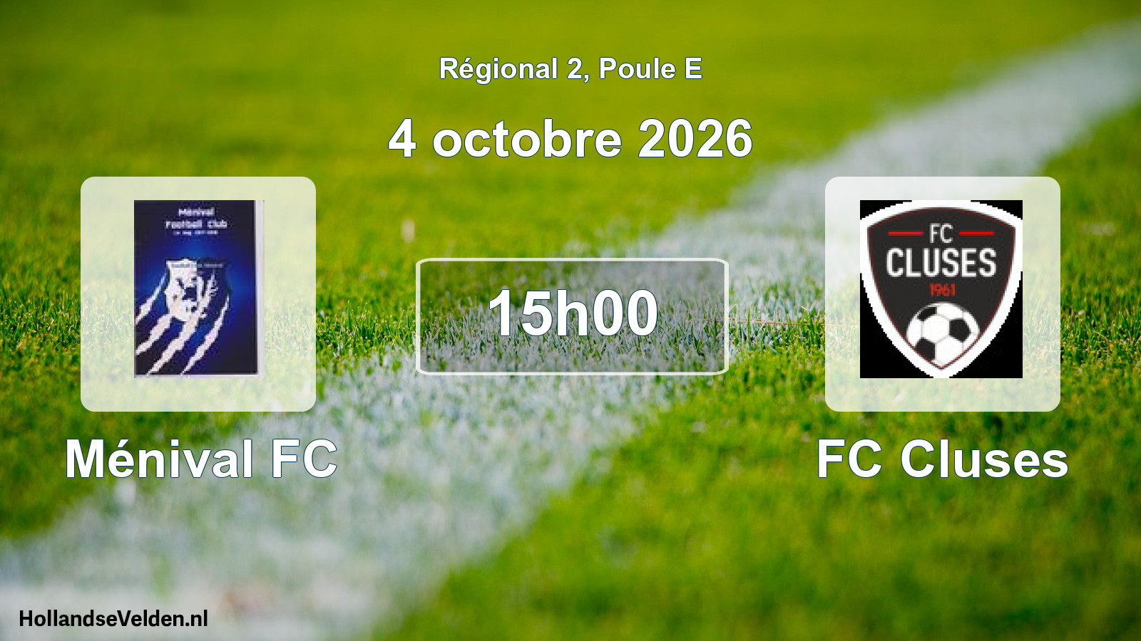 Match programmé: Ménival FC - FC Cluses (4 octobre 2026)