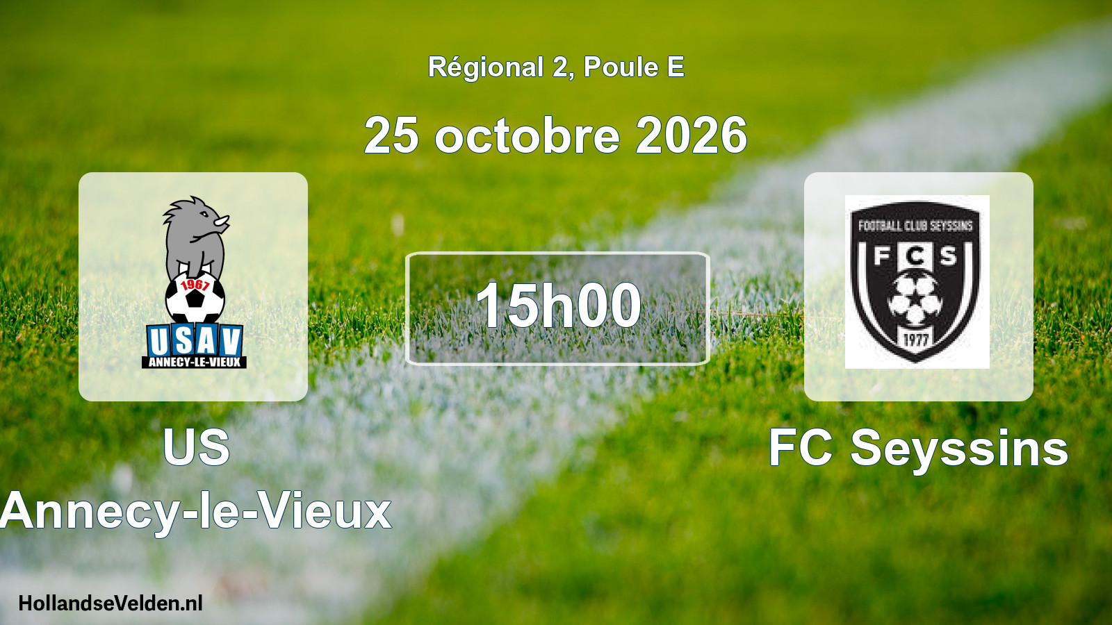 Scheduled Match: US Annecy-le-Vieux - FC Seyssins (25 October 2026)