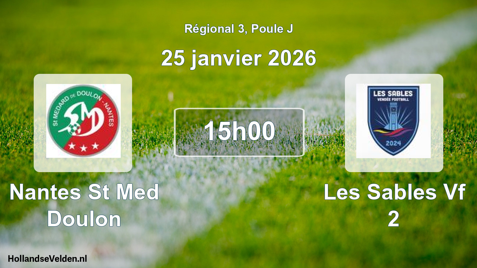 Geplande wedstrijd: Nantes St Med Doulon - Les Sables Vf 2 (25 januari 2026)