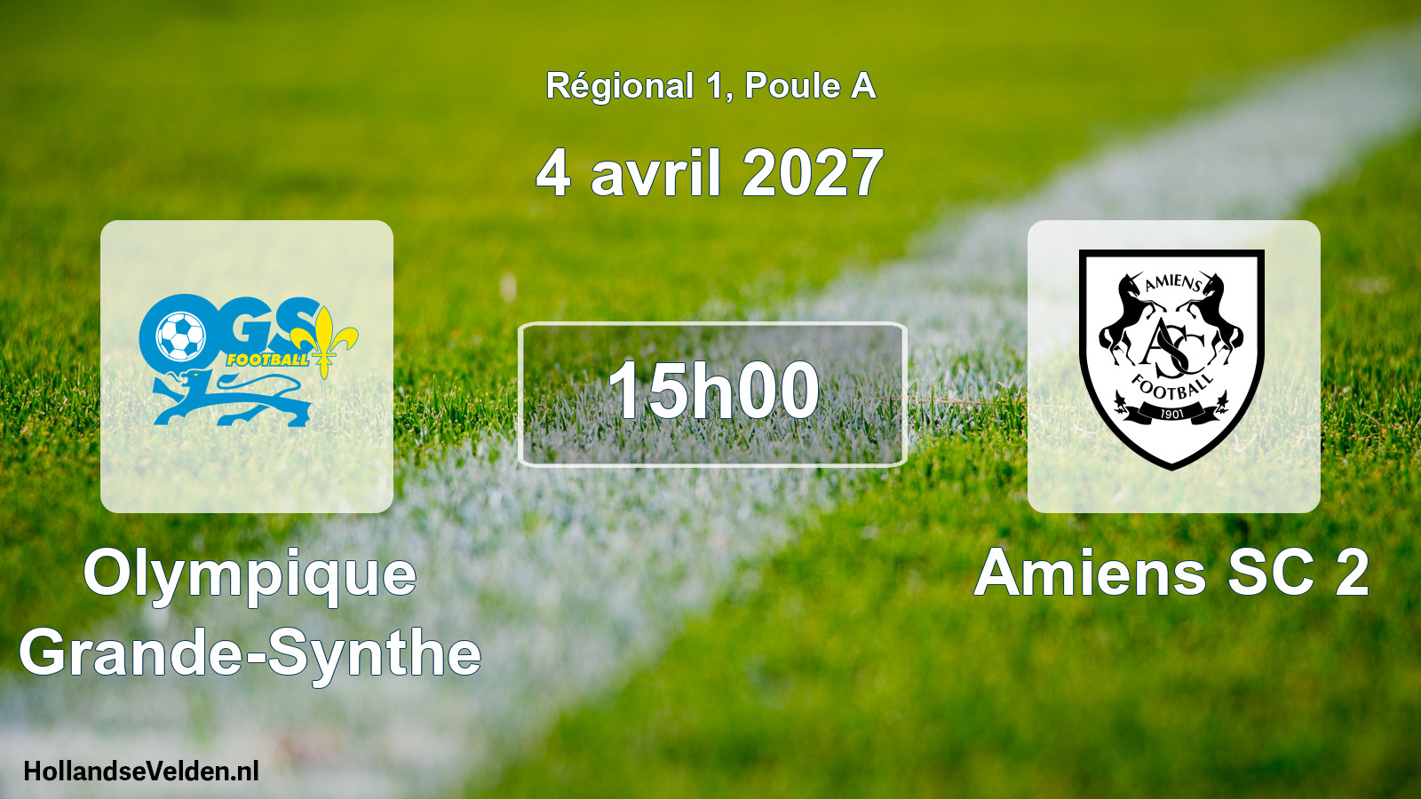 Match programmé: Olympique Grande-Synthe - Amiens SC 2 (4 avril 2027)