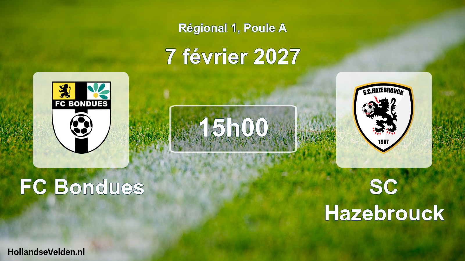 Scheduled Match: FC Bondues - SC Hazebrouck (7 February 2027)