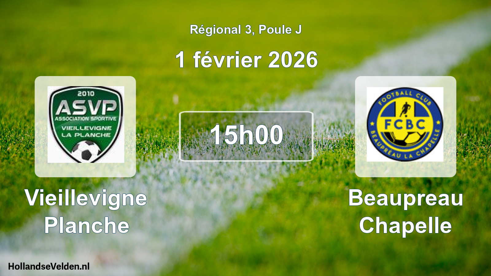 Scheduled Match: Vieillevigne Planche - Beaupreau Chapelle (1 February 2026)
