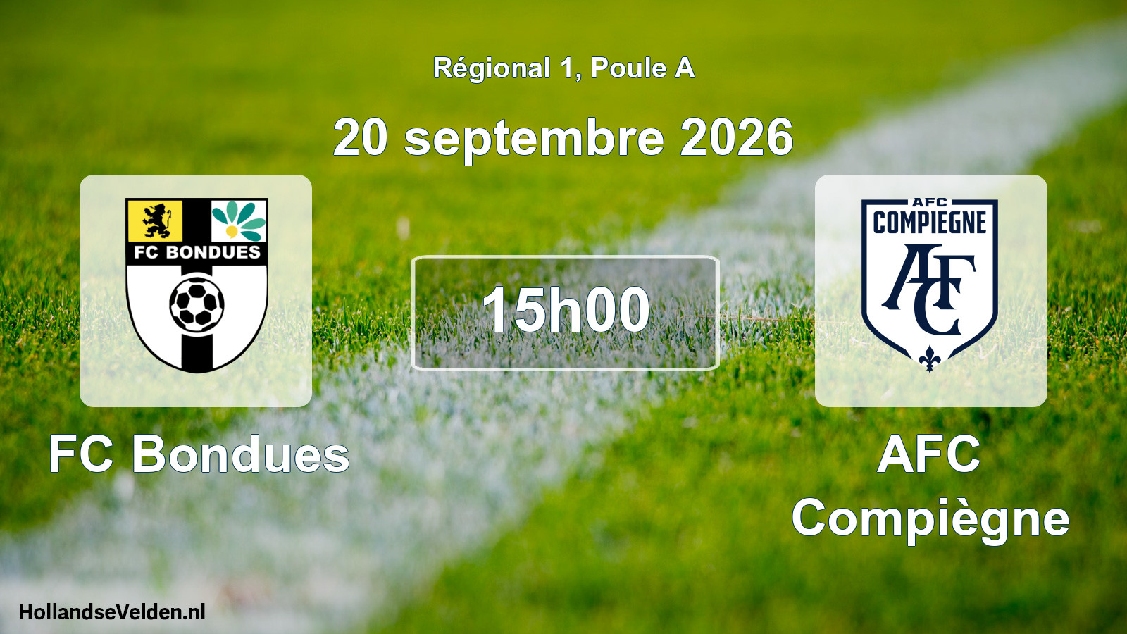 Scheduled Match: FC Bondues - AFC Compiègne (20 September 2026)