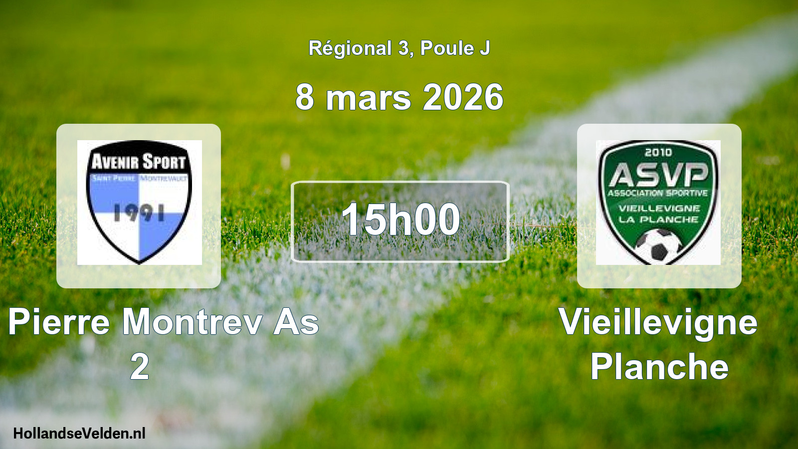 Geplande wedstrijd: St Pierre Montrev As 2 - Vieillevigne Planche (8 mars 2026)