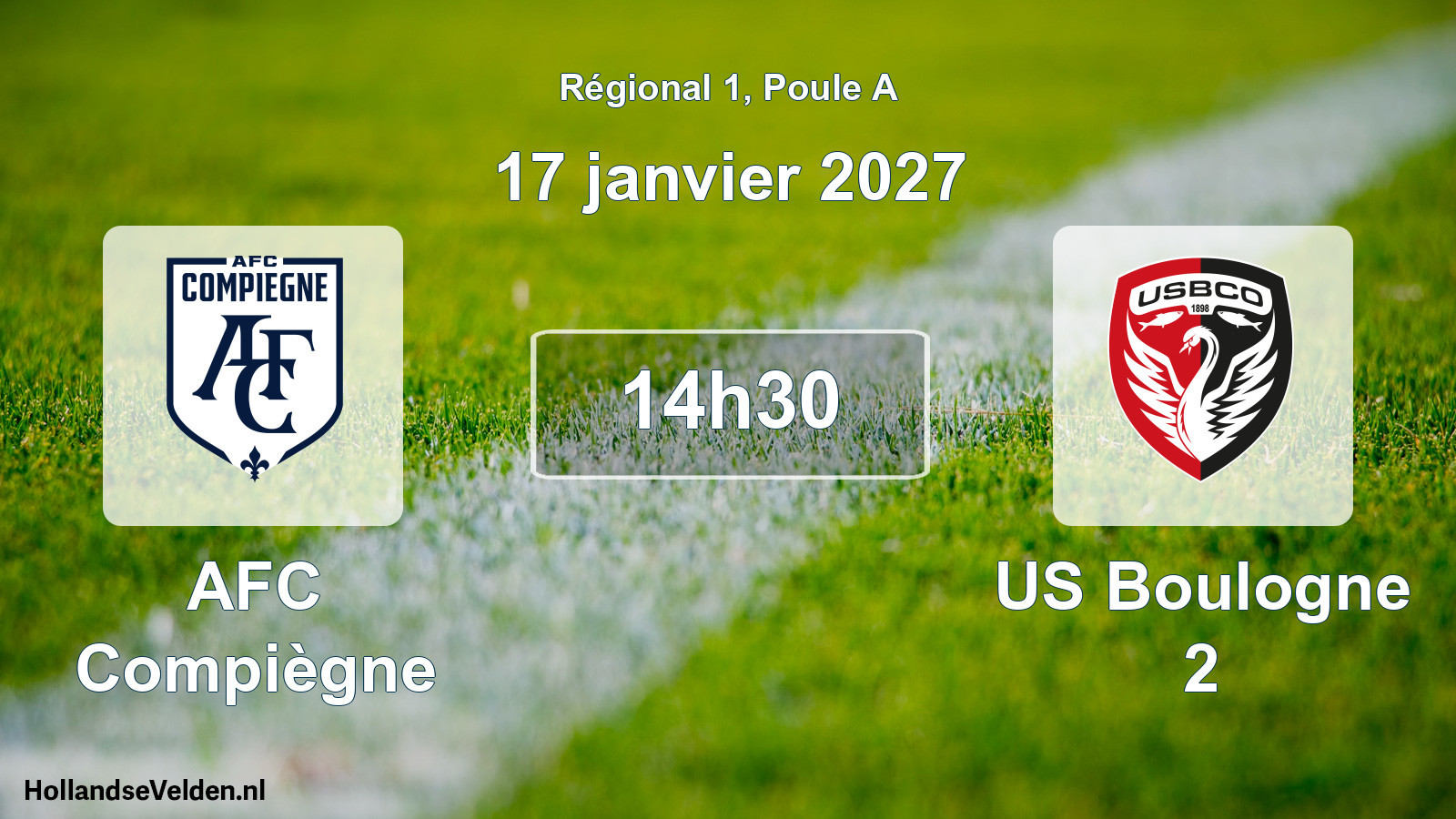 Match programmé: AFC Compiègne - US Boulogne 2 (17 janvier 2027)