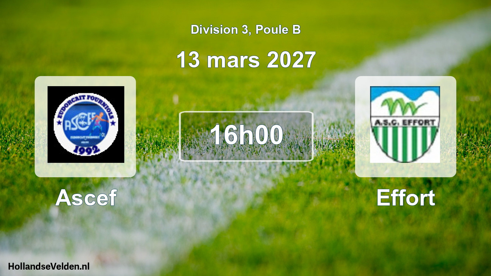 Match programmé: Ascef - Effort (13 mars 2027)