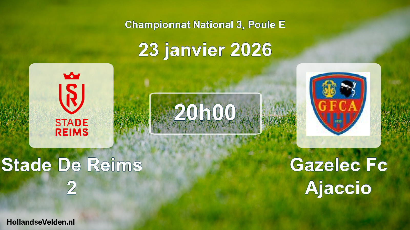 Geplande wedstrijd: Stade De Reims 2 - Gazelec Fc Ajaccio (23 janvier 2026)