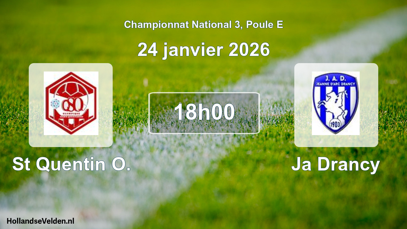 Geplande wedstrijd: St Quentin O. - Ja Drancy (24 janvier 2026)