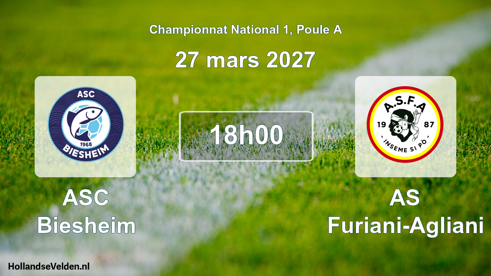 Match programmé: ASC Biesheim - AS Furiani-Agliani (27 mars 2027)