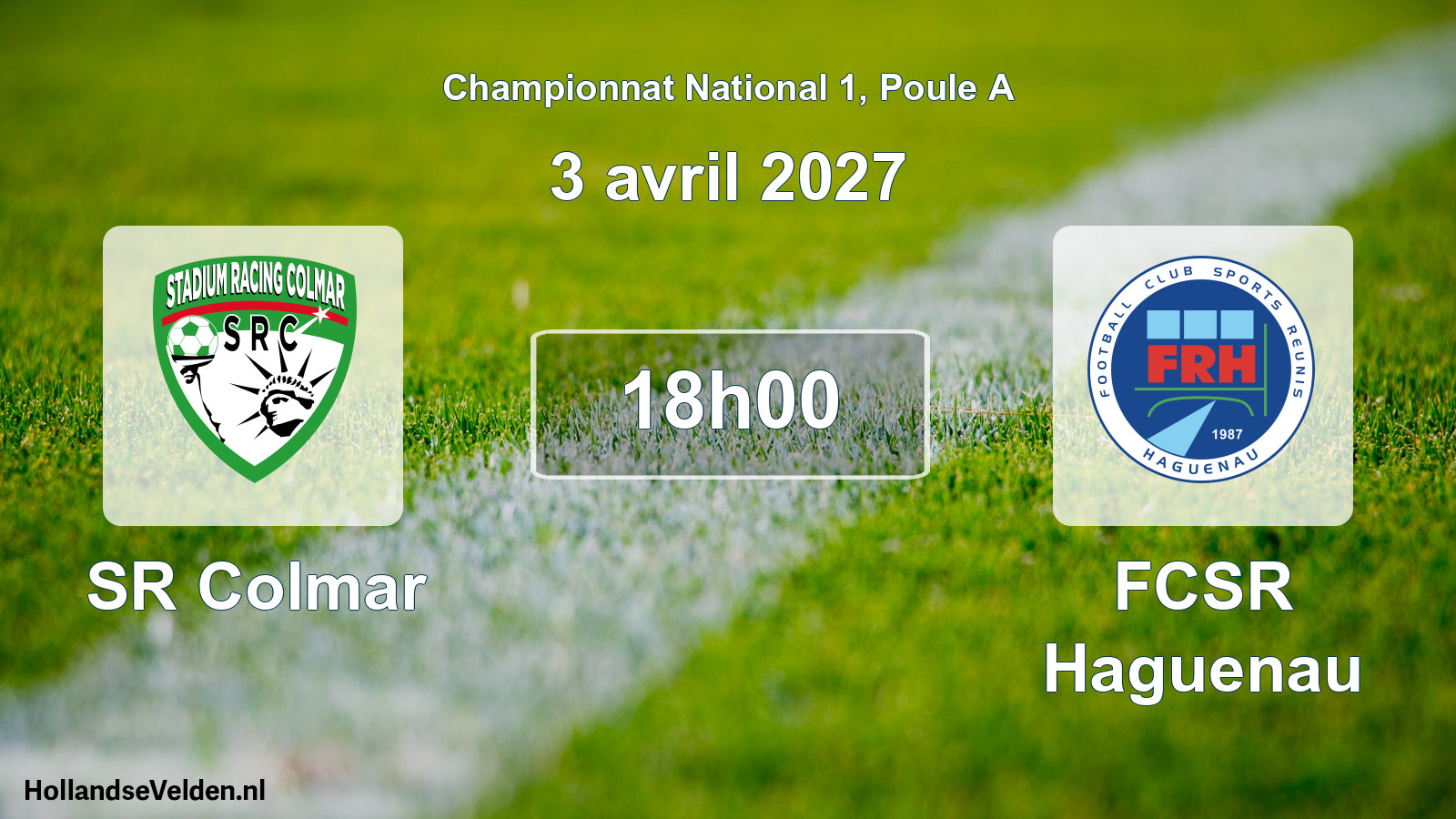 Match programmé: SR Colmar - FCSR Haguenau (3 avril 2027)
