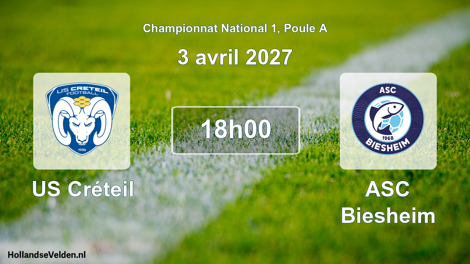 Match programmé: US Créteil - ASC Biesheim (3 avril 2027)