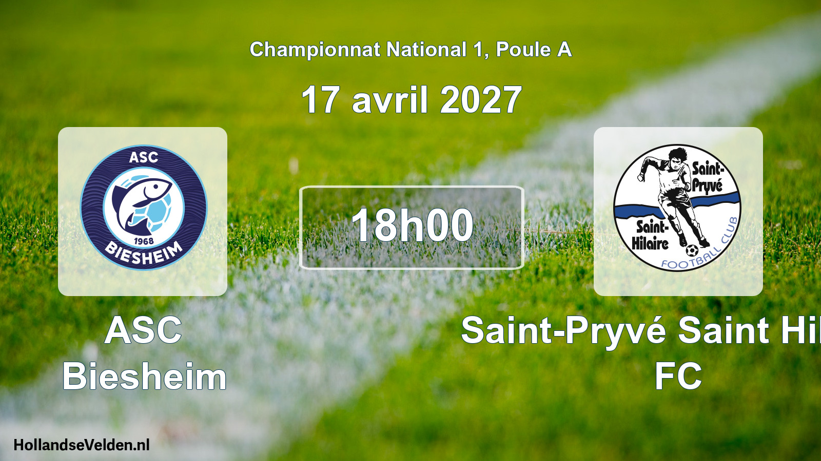 Match programmé: ASC Biesheim - Saint-Pryvé Saint Hilaire FC (17 avril 2027)