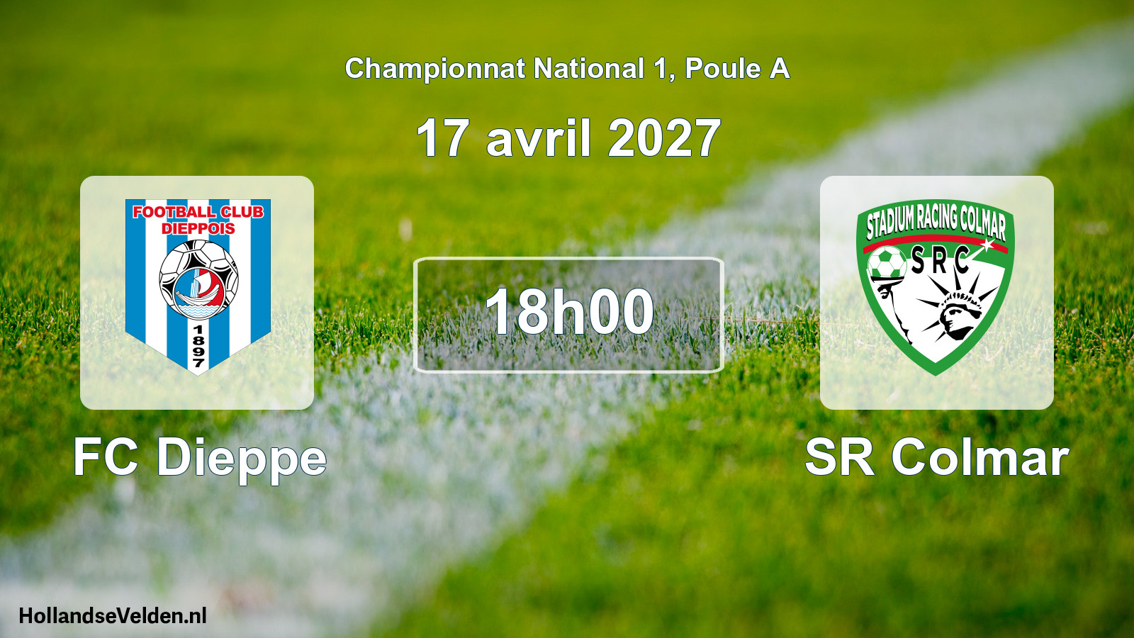 Geplande wedstrijd: FC Dieppe - SR Colmar (17 april 2027)