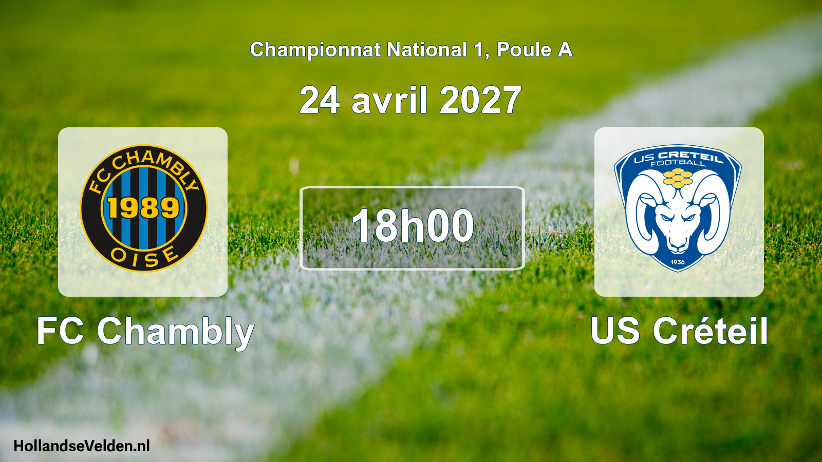 Match programmé: FC Chambly - US Créteil (24 avril 2027)