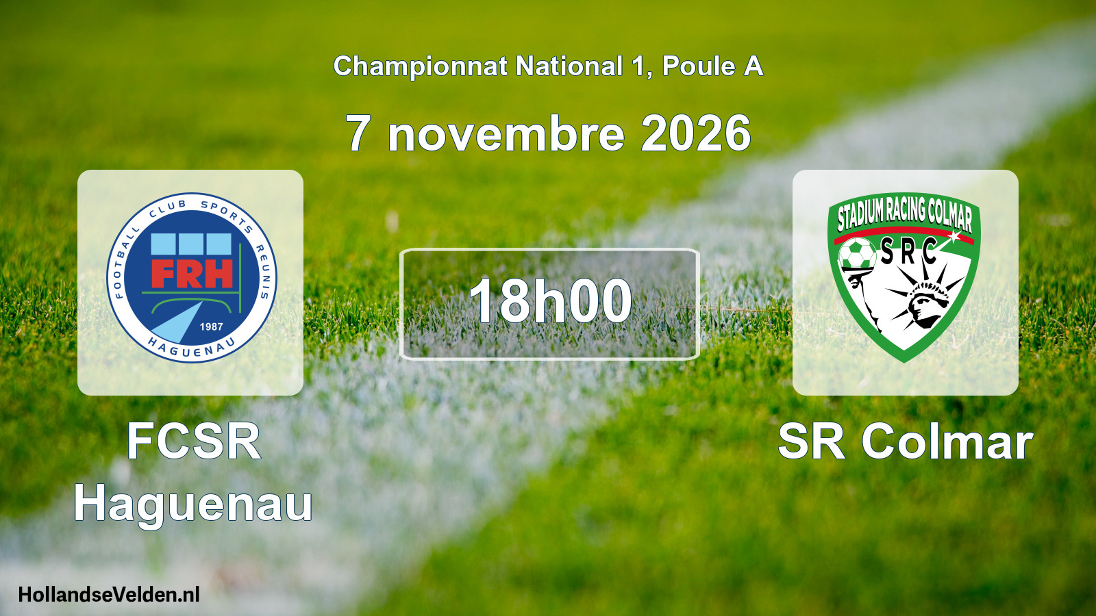 Match programmé: FCSR Haguenau - SR Colmar (7 novembre 2026)