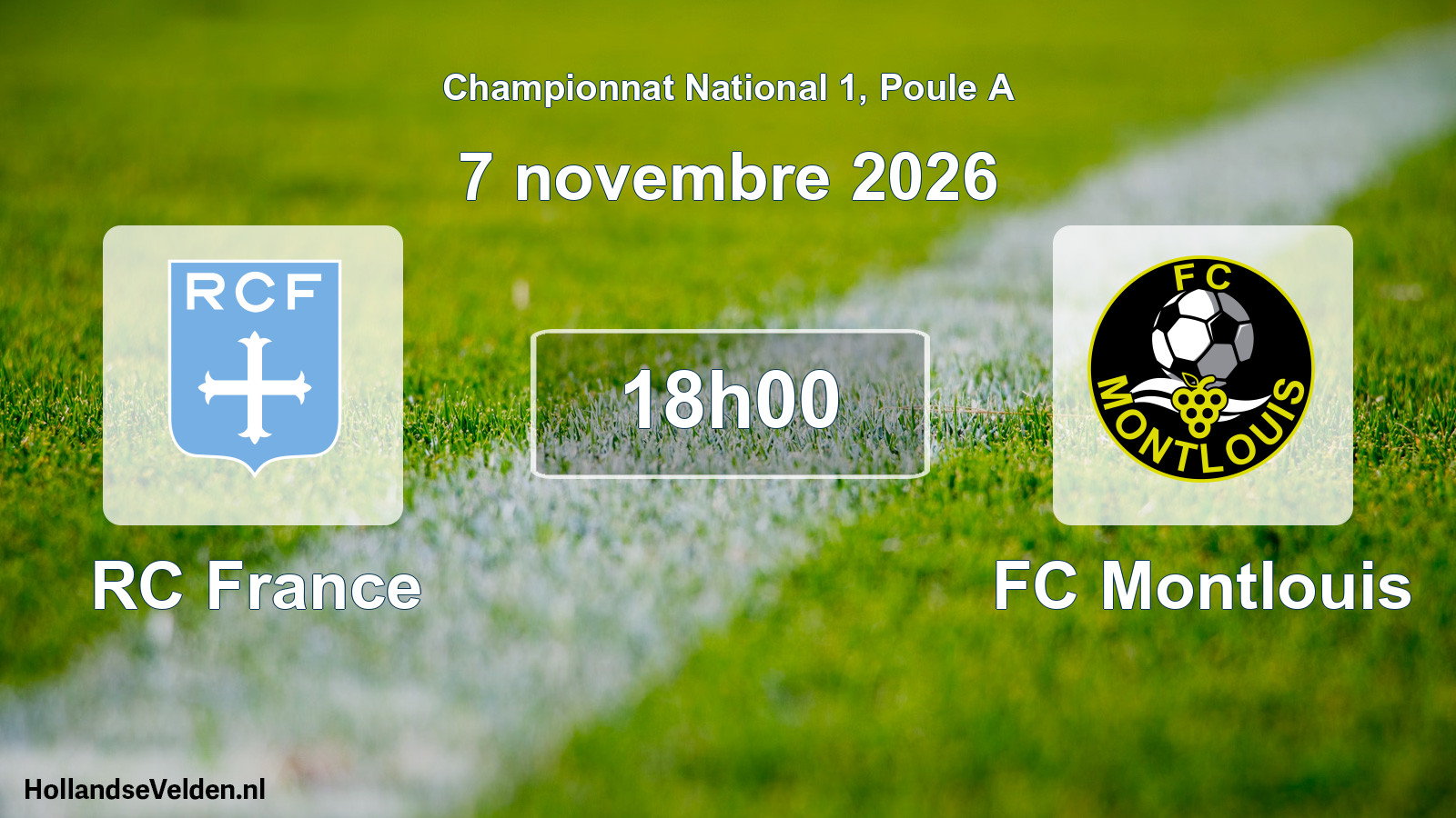 Scheduled Match: RC France - FC Montlouis (7 November 2026)