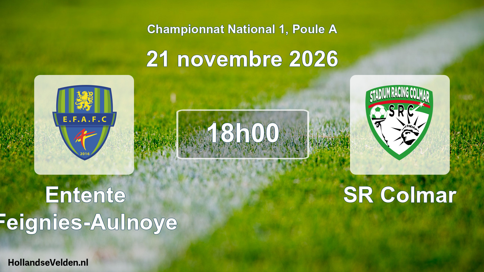 Scheduled Match: Entente Feignies-Aulnoye - SR Colmar (21 November 2026)