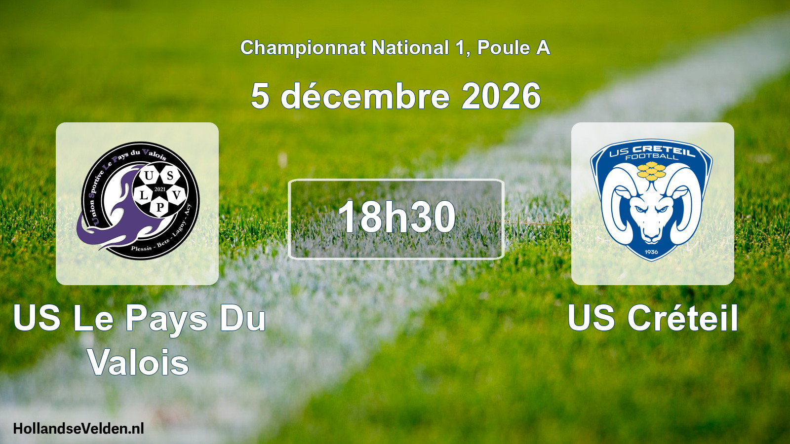 Scheduled Match: US Le Pays Du Valois - US Créteil (5 December 2026)