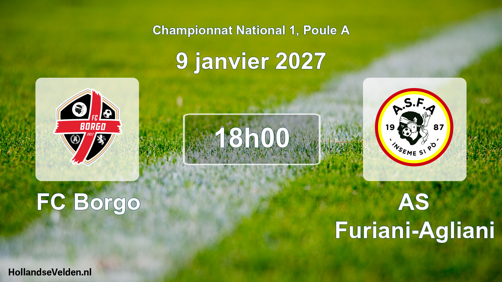 Match programmé: FC Borgo - AS Furiani-Agliani (9 janvier 2027)