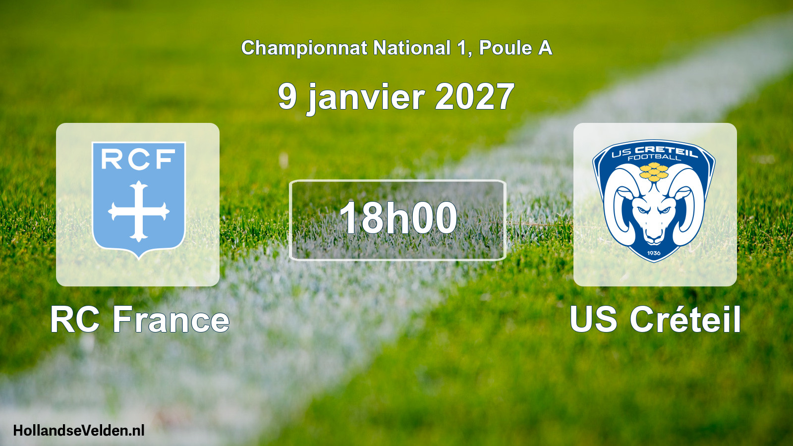 Scheduled Match: RC France - US Créteil (9 January 2027)