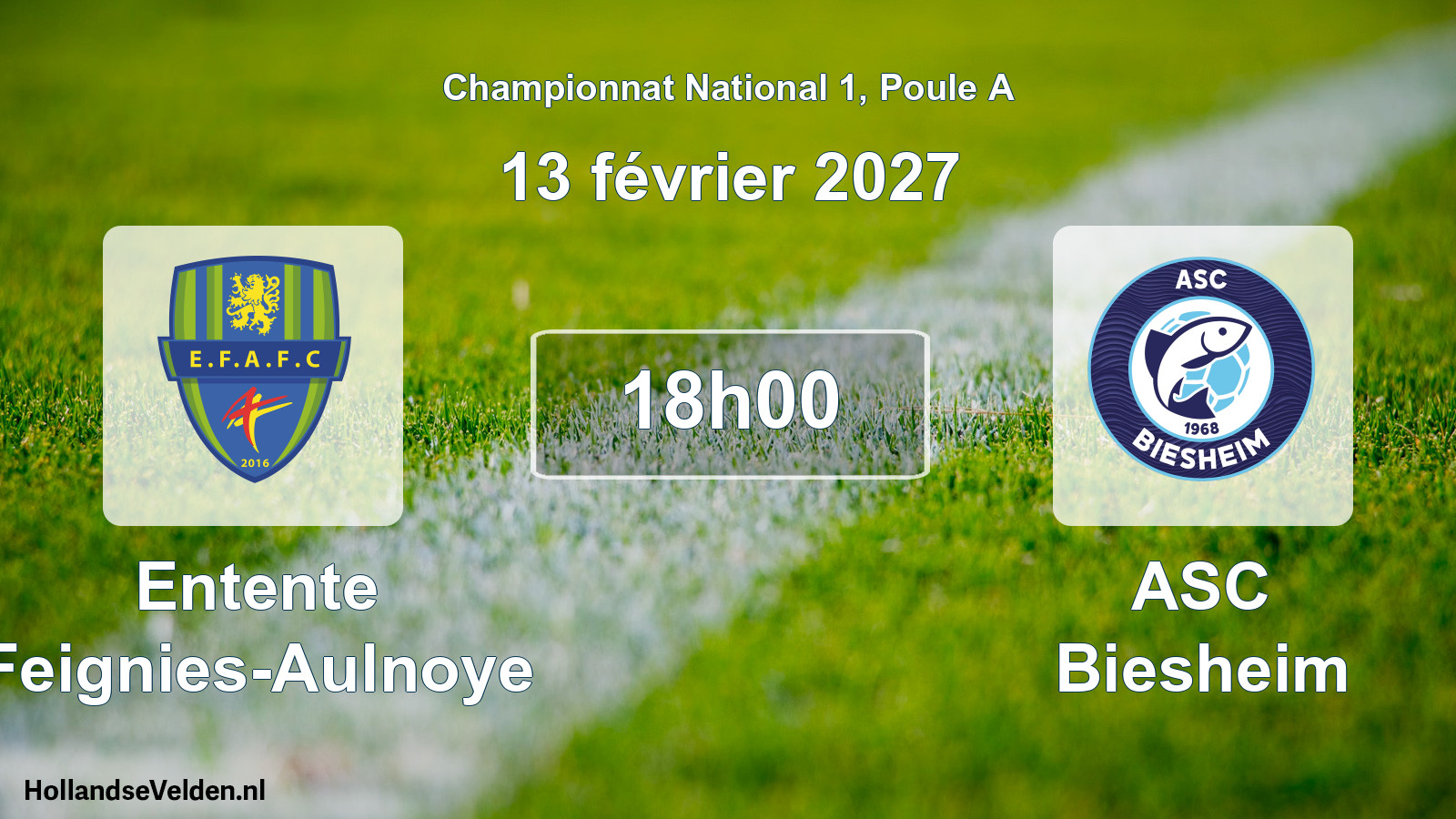 Match programmé: Entente Feignies-Aulnoye - ASC Biesheim (13 février 2027)
