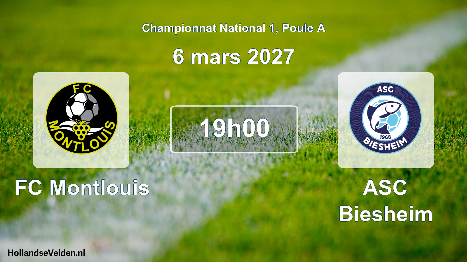 Match programmé: FC Montlouis - ASC Biesheim (6 mars 2027)