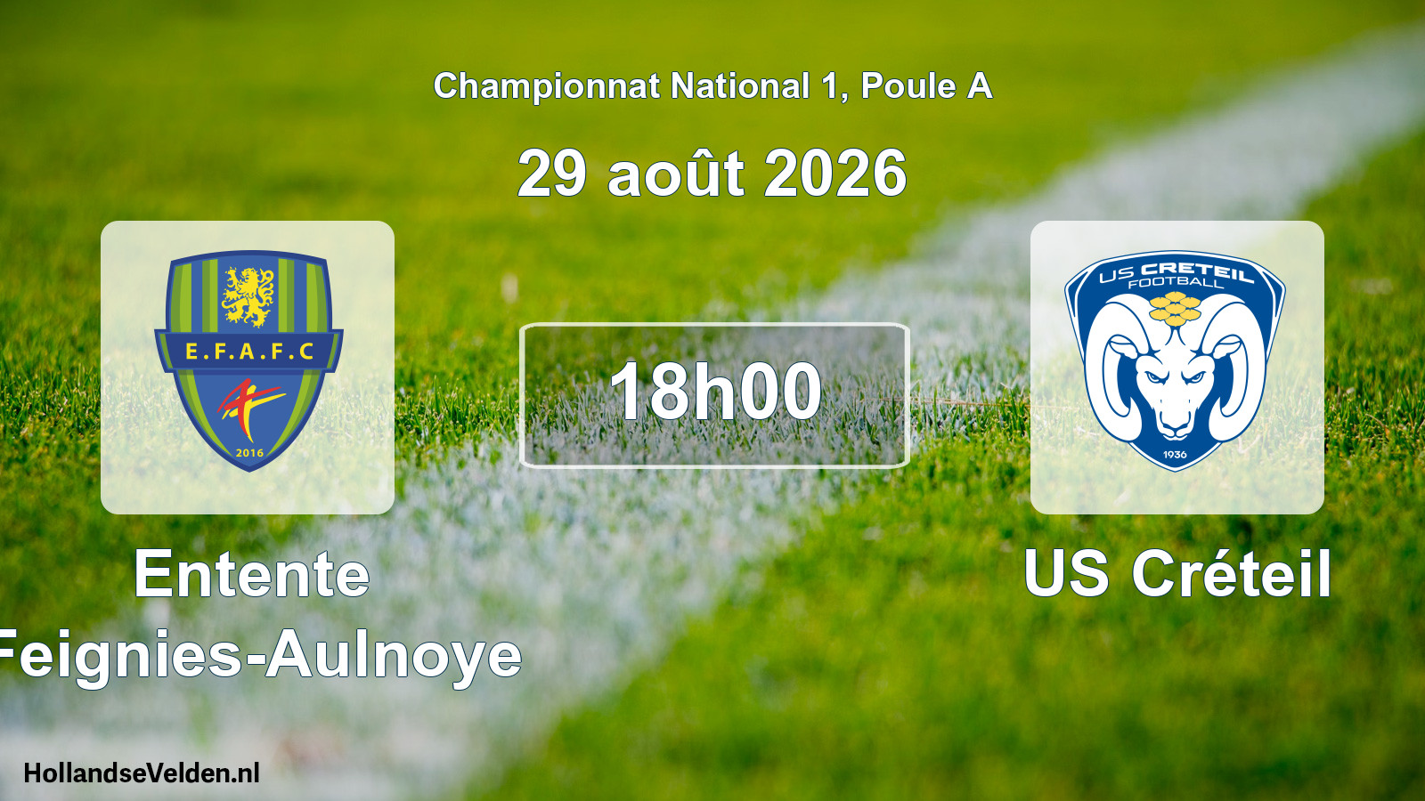 Scheduled Match: Entente Feignies-Aulnoye - US Créteil (29 August 2026)