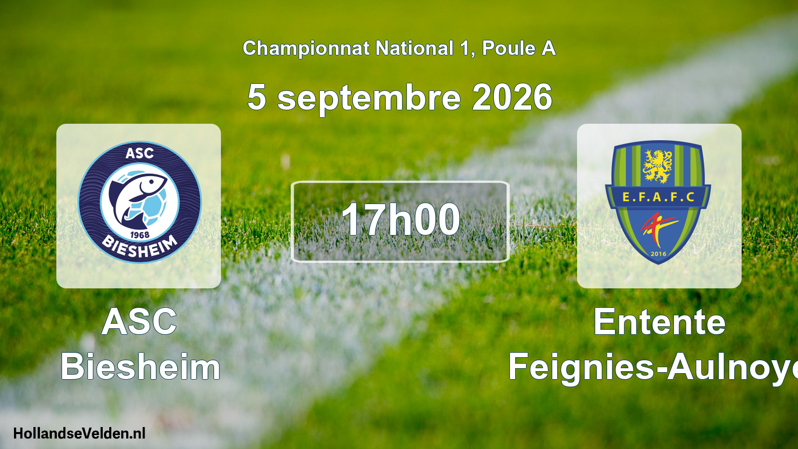 Geplande wedstrijd: ASC Biesheim - Entente Feignies-Aulnoye (5 september 2026)