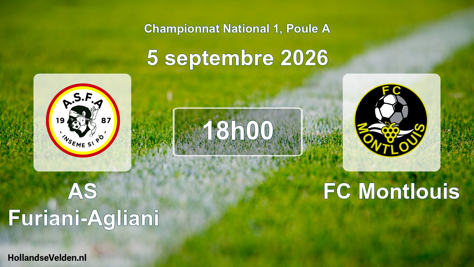 Match programmé: AS Furiani-Agliani - FC Montlouis (5 septembre 2026)