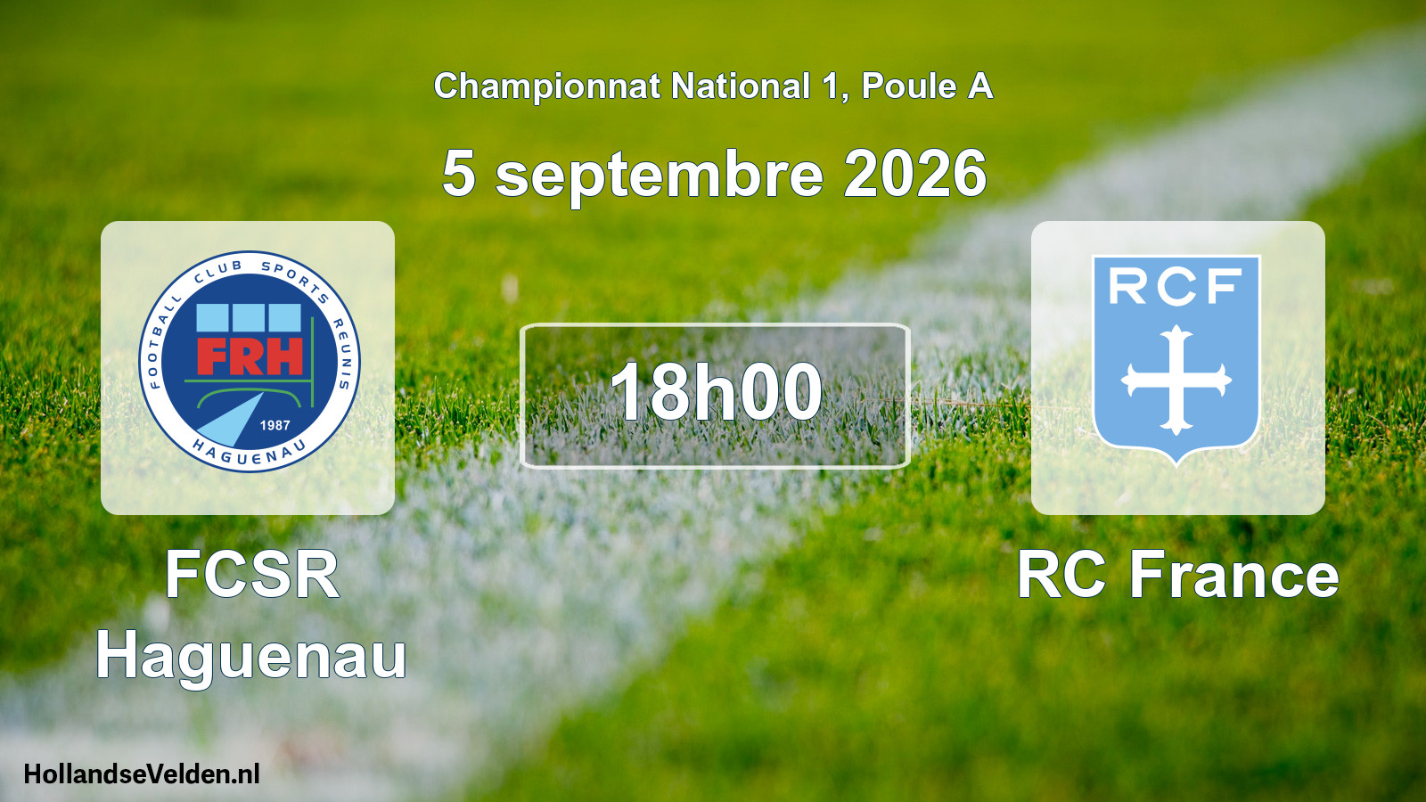 Scheduled Match: FCSR Haguenau - RC France (5 September 2026)