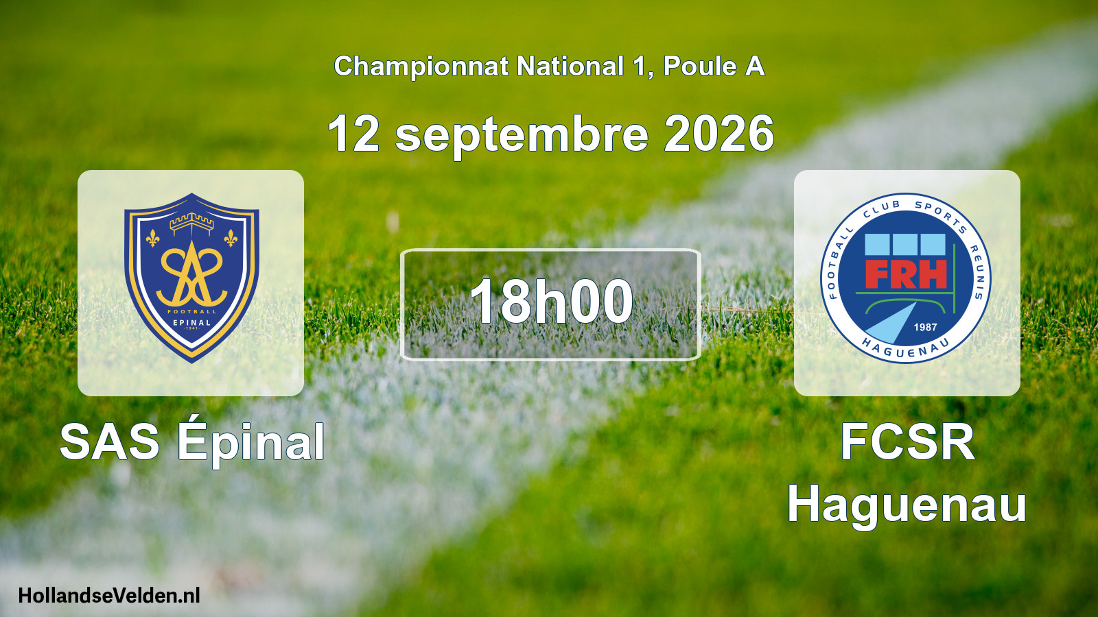 Match programmé: SAS Épinal - FCSR Haguenau (12 septembre 2026)