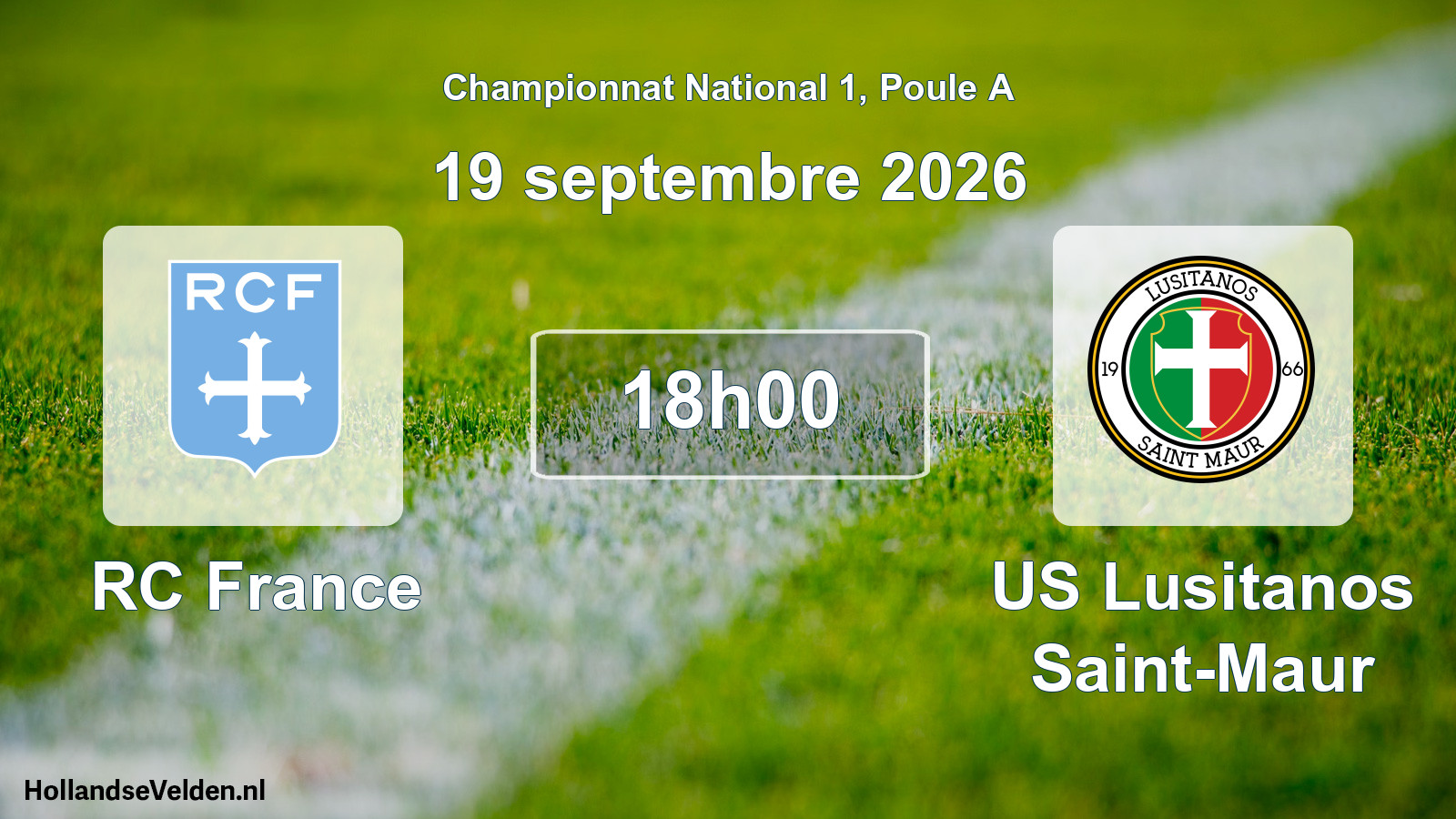 Scheduled Match: RC France - US Lusitanos Saint-Maur (19 September 2026)
