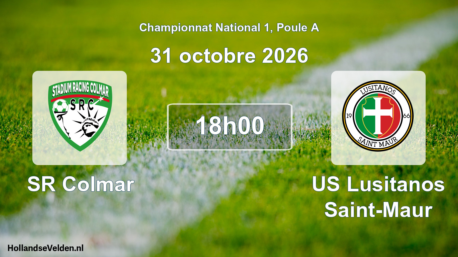 Match programmé: SR Colmar - US Lusitanos Saint-Maur (31 octobre 2026)