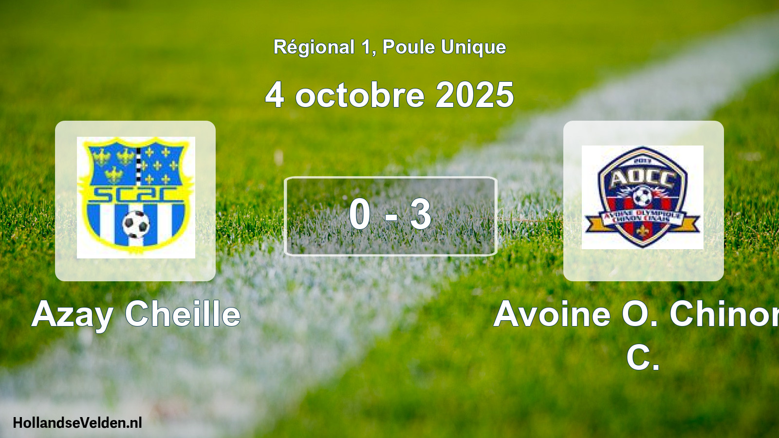 Gespeelde wedstrijd: Azay Cheille - Avoine O. Chinon C. 0 - 3 (4 oktober 2025)