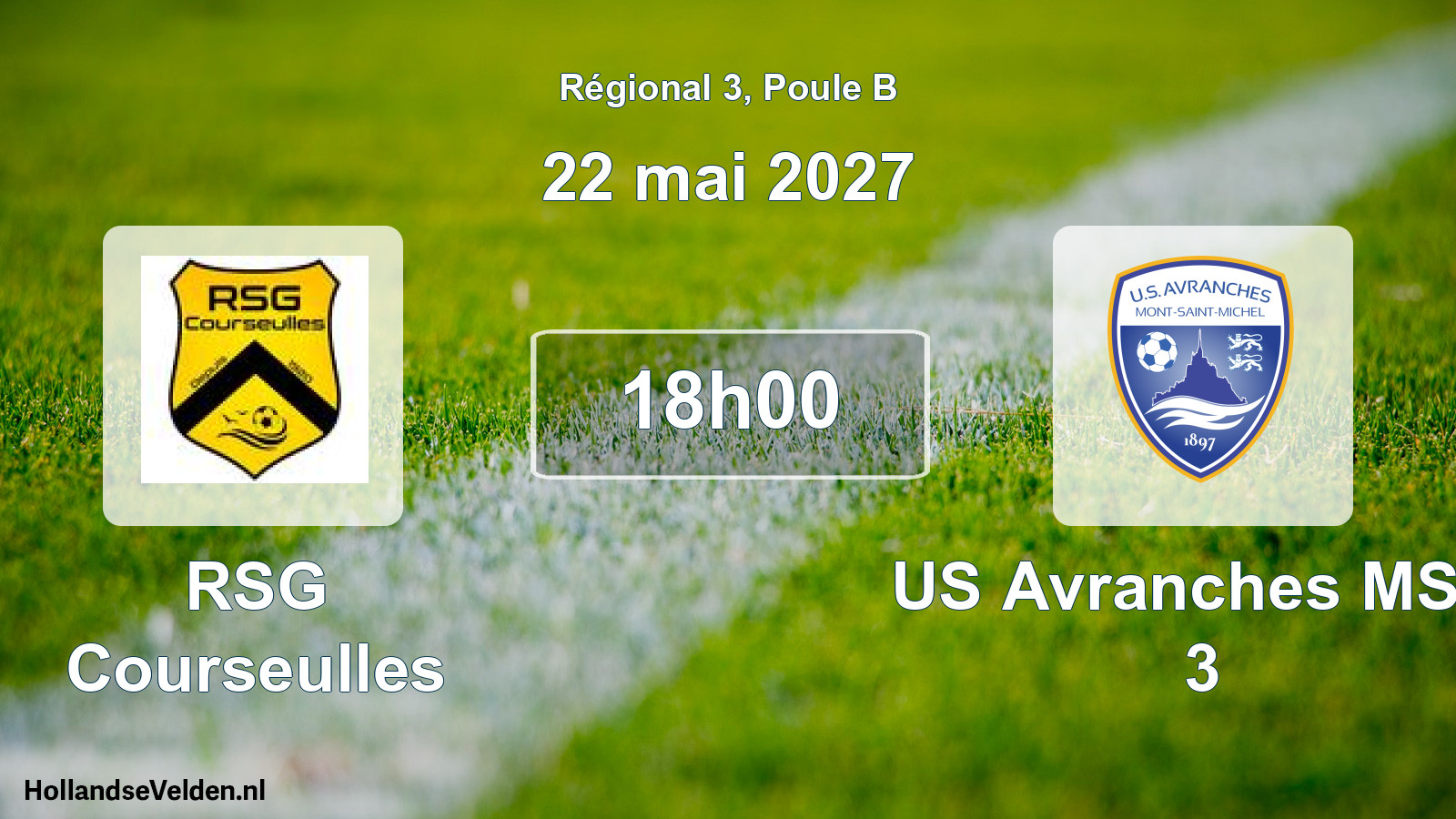 Geplande wedstrijd: RSG Courseulles - US Avranches MSM 3 (22 mei 2027)