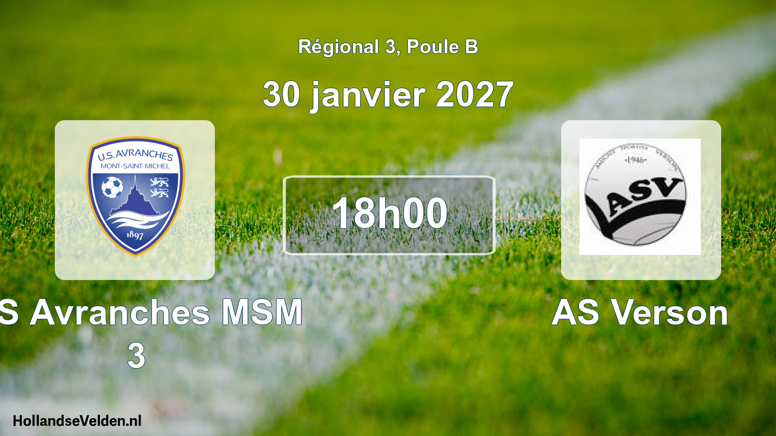 Scheduled Match: US Avranches MSM 3 - AS Verson (30 January 2027)