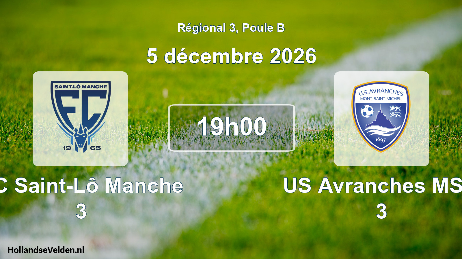 Scheduled Match: FC Saint-Lô Manche 3 - US Avranches MSM 3 (5 December 2026)