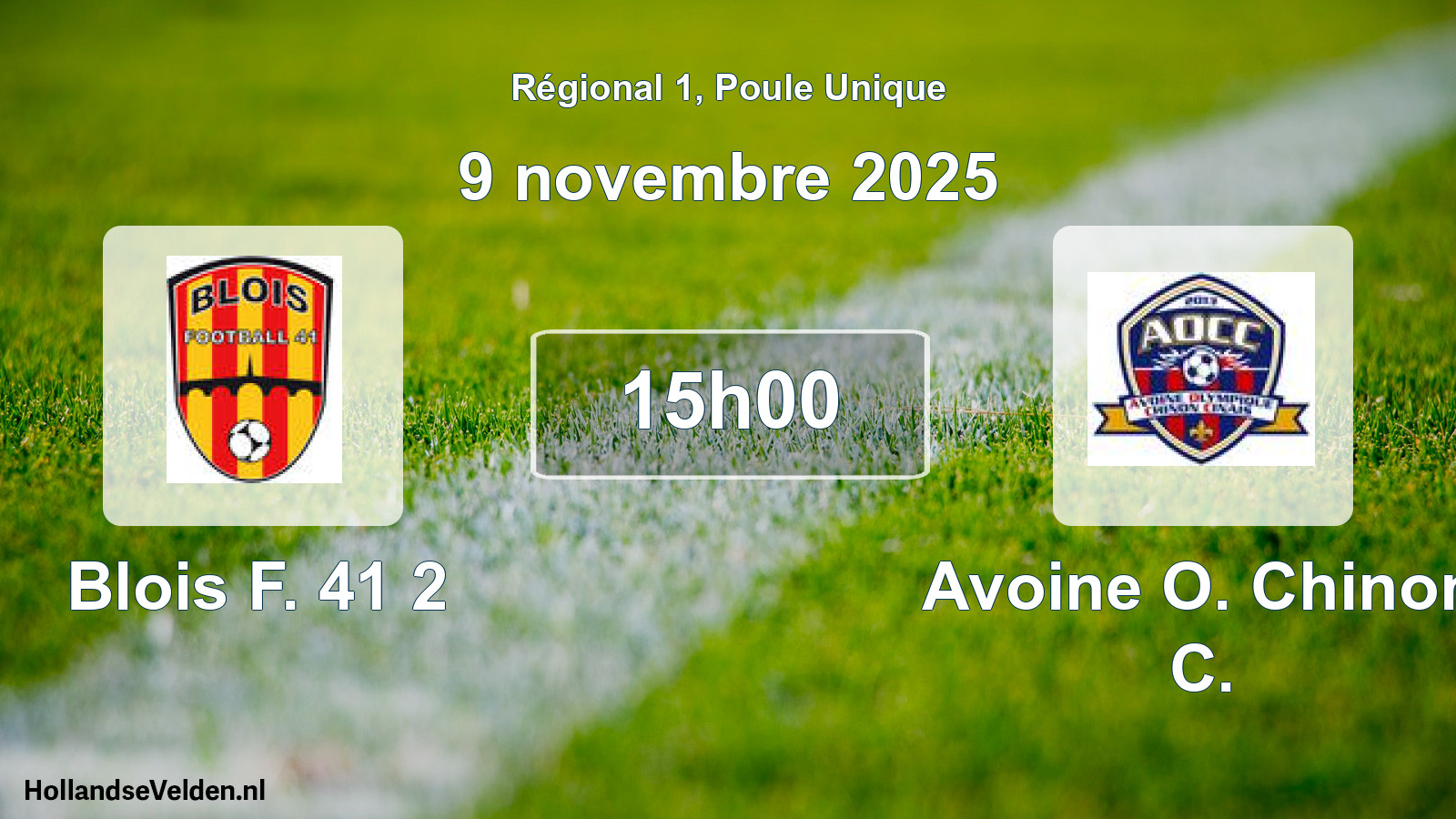 Geplande wedstrijd: Blois F. 41 2 - Avoine O. Chinon C. (9 novembre 2025)