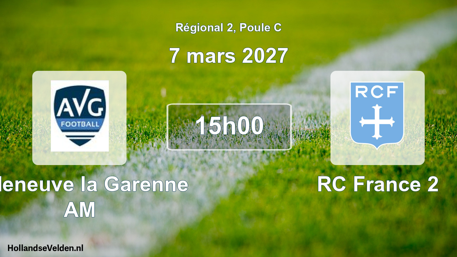 Scheduled Match: Villeneuve la Garenne AM - RC France 2 (7 March 2027)