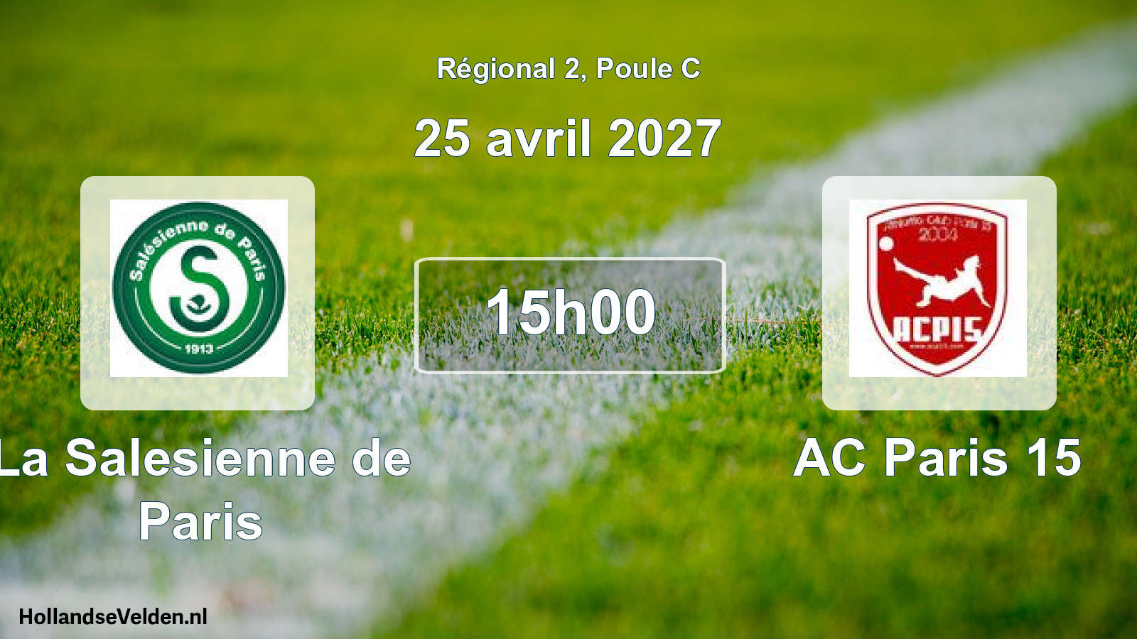 Scheduled Match: La Salesienne de Paris - AC Paris 15 (25 April 2027)